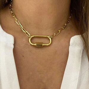 Anthropologie Gold Link Choker Necklace